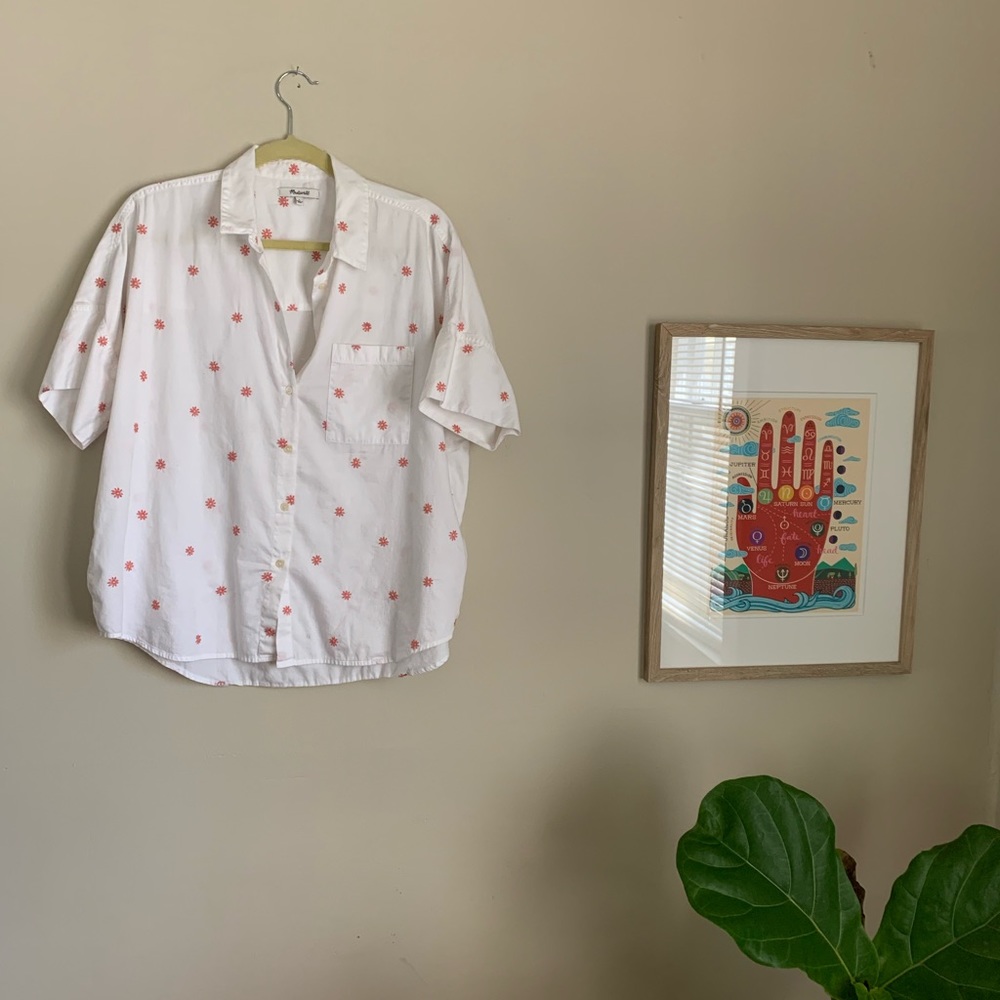 Madewell Floral Embroidered Courier Shirt